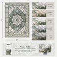 thumbnail image 2 of 6x9 Area Rugs Living Room Rug: Washable Vintage Boho Medallion Rug No Slip Stain Resistant Soft Carpet Indoor Large Carpets for Bedroom Dining Room Farmhouse Nursery Hallway Home Office Green Ivory, 2 of 18