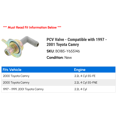 thumbnail image 2 of PCV Valve - Compatible with 1997 - 2001 Toyota Camry 1998 1999 2000, 2 of 2