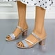 thumbnail image 2 of Amzcrzy Zapatos de mujer,Zapatos de mujer,Zapatillas de mujer, Zapatillas informales de verano para mujer, con punta redonda, tacón grueso, tacón medio, color liso Sandalias Mujer Zapatillas De Casa, 2 of 4