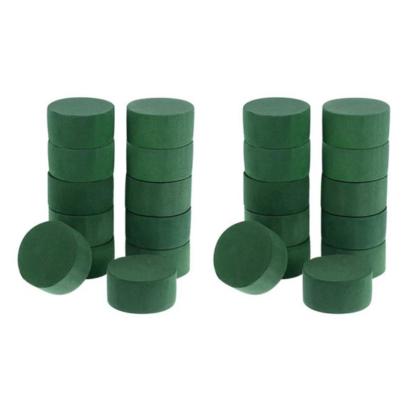 20Pcs Wedding Aisle DIY Craft Floral Arrangement Water-Absorbing Home Garden Green Flower Foam Fresh-Keeping Round Brick