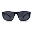 thumbnail image 4 of Polarized Mens Flat Top Sport Plastic Geometric Rectangle Sunglasses [Navy - Black], 4 of 7