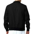 thumbnail image 3 of YLSDY Men's Bomber Jacket Lightweight Stand Collar Baseball Flight Zip Up Windbreaker Coats with Pockets Black XXL, 3 of 6