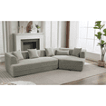 thumbnail image 5 of LUCKHAO 128" Modular Sectional Sofa Couch , Modern Minimalist Sleeper Sofa Set, Comfy Upholstered L-Shape Deep Seat Cloud Couch , for Living Room, Office, No assembly required Compression sofa, 5 of 21