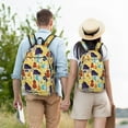 thumbnail image 4 of Kdxio Musical Instruments Print Canvas Backpack for School Work Travel Lightweight Unisex Daypack with Laptop Compartment and Adjustable Straps-Small, 4 of 5
