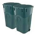 thumbnail image 1 of United Solutions 2 Pack 32 Gal Outdoor Garbage Trash Can ECOSolution, Green, 1 of 6