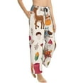thumbnail image 2 of Disketp Hello Autumn Print Women'S Comfy Pajama Pants Casual Drawstring Palazzo Lounge Wide Leg Pants, 2 of 9