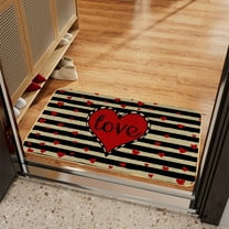 Valentine's Day Love Doormat,Valentine's Doormat with Non-Slip Backing,Red Heart Valentine's Day Outside Mat for Front Porch Home Entrance Anniversary,Valentine's Day Love Heart Indoor Mat