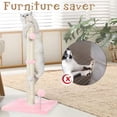 thumbnail image 6 of 32" Tall Cat Scratching Posts for Indoor Cats, 3-in-1 Cat Scratching Post with Plush Toys, Premium Sisal Post for Cats at All Ages with Reinforced Stable Base, Pink, 6 of 6