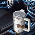 thumbnail image 6 of OBREWU Dachshund Footprint Bone Tumbler with Handle and Lid,Dachshund Footprint Bone 40oz Double Wall Vacuum Insulated Tumbler,Cups Gift for Women and Men, 6 of 7