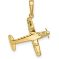 thumbnail image 4 of Solid 10k Yellow Gold 3-D Low-Wing Airplane Pendant - 24mm, 4 of 7