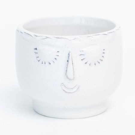 Cream Glazed Serene Face Planter