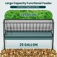 thumbnail image 4 of Galvanized Steel Livestock Goat Feeder, 60 Gallon Pasture Feeder, 5-Feet Goat Hay Feeder for Horses, Ponies, Calves, Deer, Cow, 4 of 7