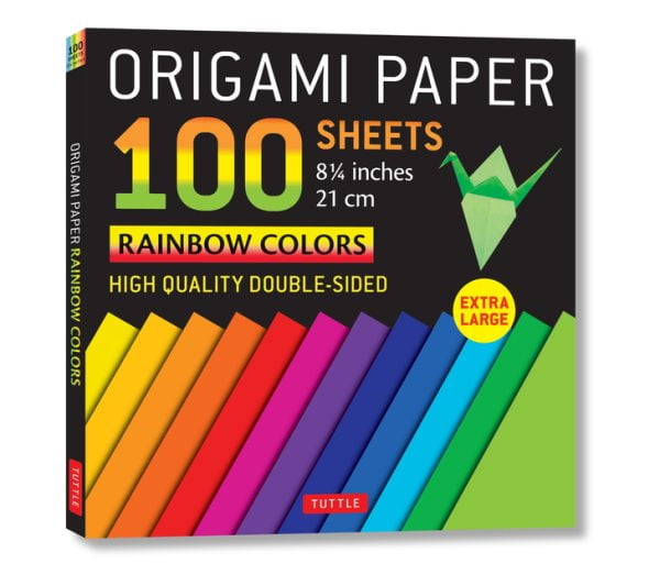 Pre-Owned Tuttle 8.3" x 0.5" x 8.2" Rainbow Colors Origami Paper, 100 Sheets