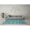thumbnail image 3 of Ahgly Company Indoor Round Abstract Turquoise Blue Contemporary Area Rugs, 4' Round, 3 of 4