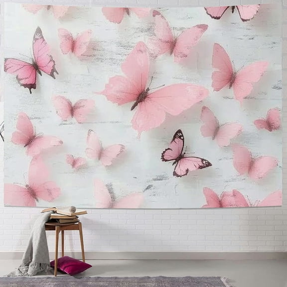Patifu Butterflies Tapestry Wall Hanging Unique Style Graphic Tapestries Home Wall Decor Art Living Room Bedroom Apartment Farmhouse Dorm 40x30inch