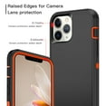 thumbnail image 5 of I-HONVA Compatible with iPhone 12 Pro Max Case,3-Layer Military Grade Drop Protection Anti-Slip Bumper Rugged Shockproof Dustproof Protection 6.7 inch Phone Case,Black Orange, 5 of 7
