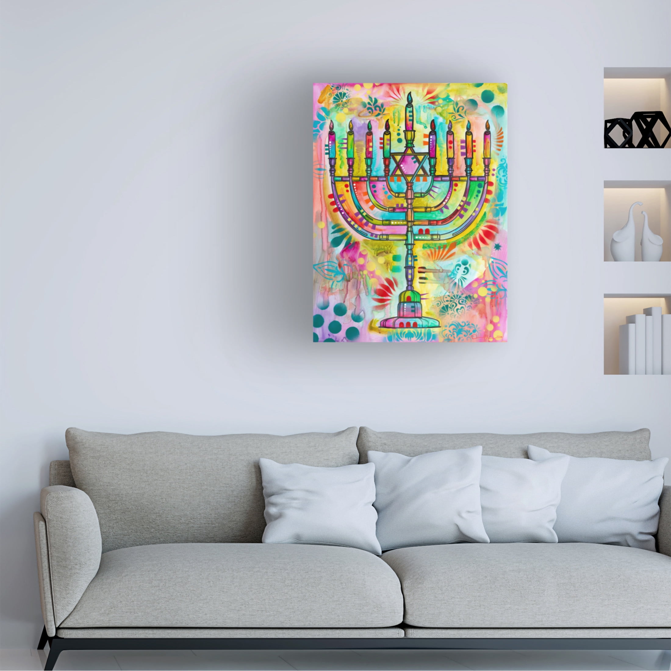 Canvas Wall Art - Dean Russo 'Menorah' Wall Art for Living Room, Bedroom, or Office Décor by Trademark Fine Art - 14 x 19 Inches