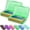 Green, variant on Djiypn 2 Pack Clear Pencil Box, Large Plastic Pencil Case Crayon Box, Colored Hard Pencil Case Organizer, Maker Organizer with Lid, Small Art Craft Storage Containers Pen Box-Pink