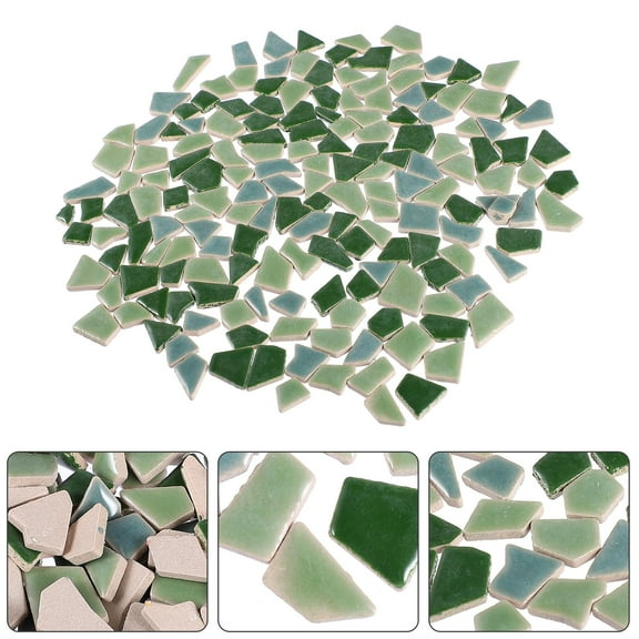 Raindrops  200 G Small Mosaic Tiles Decoration Irregular Shapes Backsplash Self Adhesive Outdoor Green