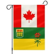 PTEROSAUR Canada and Saskatchewan Garden Flag, 12.5x18 inch Vertical Double Sided Small Flag, for House Yard Lawn Outdoor Decoration Banner