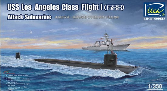 1/350 USS Los Angeles Class Flight I (688) Attack Submarine - Walmart.com