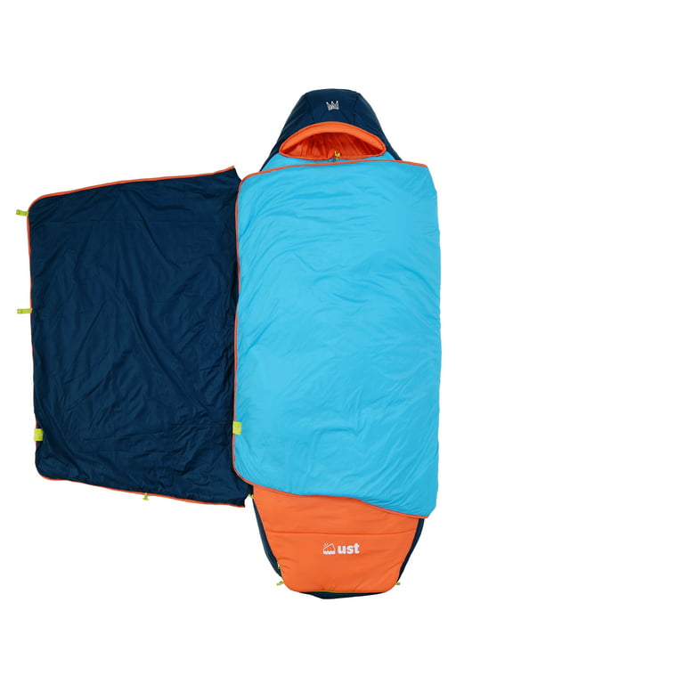 ust Monarch Sleeping Bag, Short,17 Degree, Unisex, Blue/Orange