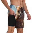 thumbnail image 2 of Fuzoiu Fluffy Alpaca Mountain Meadow Print Men's Swim Shorts,Quick-Dry Double-Layer Swim Trunks,Board Trunks,Beach Shorts Swimwear Bathing Suits-X-Large, 2 of 6