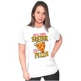 thumbnail image 4 of Will Trade Sister for Pizza Joke Womens Slim Fit Graphic Tee Brisco Brands L, 4 of 5