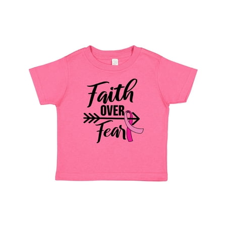 

Inktastic Breast Cancer Awareness Faith over Fear with Pink Ribbon and Arrow Gift Baby Girl T-Shirt