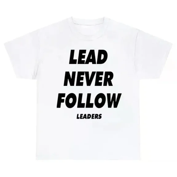 "Lead Never Follow" Vintage Cotton T-Shirt for Men – Casual Daily Streetwear Short Sleeve Tee