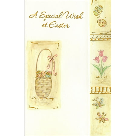 - Freedom Greetings Easter Basket, Eggs, Tulips, and Butterflies Easter Card