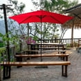 thumbnail image 5 of C-Hopetree Rectangular Outdoor Patio Market Table Umbrella with Tilt 6.5 x 10 ft, Red, 5 of 7