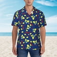 thumbnail image 2 of Fuzoiu Lemons And Chili Print Hawaiian Shirt for Men, Summer Beach Casual Short Sleeve Button Down Shirts, Men’s Beach Summer Shirts with Pocket,Large, 2 of 7