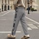 thumbnail image 4 of Pantalones largos de moda para hombre, casuales, de color sólido, con bolsillos y cremallera, cintura elástica, de poliéster., 4 of 6