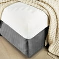 thumbnail image 7 of Elegant Comfort 1-Piece Striped Bed Skirt, 1500 Series, Stylish Design, Pleated for a Clean Look- Easy Care, Wrinkle and Stain Resistant, Stripe, Twin, Gray, 7 of 7