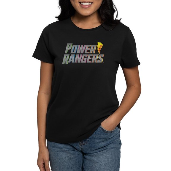 CafePress - Power Rangers Stacked Logo Women's Value T Shirt - Women's Traditional Fit Dark T-Shirt