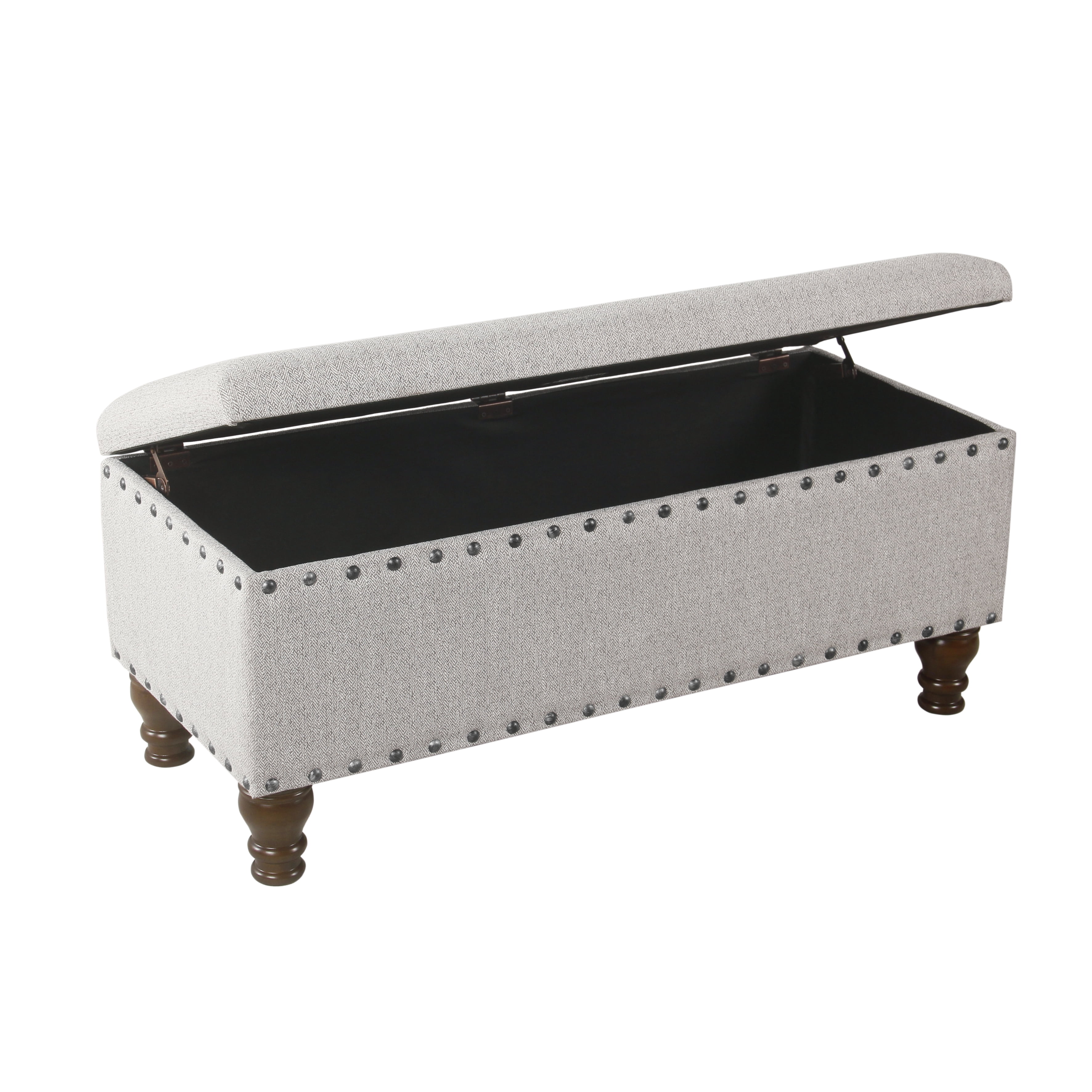 HomePop Upholstered Storage Bench, Brown