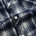 thumbnail image 5 of AZoiNM Men's Slim Fit Brushed Flannel Plaid Shirt Long Sleeve Button Down Shirt for Fall, 5 of 7