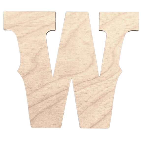 Krafty Supply 22" Tall Western Block - Birch Letter W | 1/4" Thick Birch | Unfinished Wooden Letters | Craft Alphabet Initials
