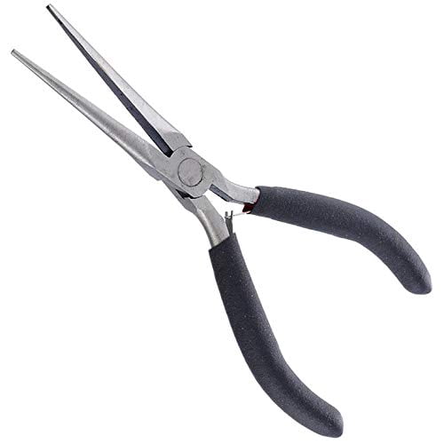 10 Pack 6-inch Mini Needle Nose Pliers (Non-Serrated Jaw) with Return Spring and Cushion Grip Handles