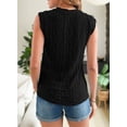 thumbnail image 6 of Eytino Tee Shirts for Women Summer Crewneck Cap Sleeve Textured Knit Solid Womens Tops, 6 of 9