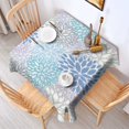 thumbnail image 2 of Blue Floral Leaf Pattern Square Tablecloth,Waterproof Square Table Cover,Wipeable Spillproof Washable Table Cover for Home Kitchen Party Decor 60"x60"(152x152cm), 2 of 6