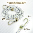 RamPro 72" Bungee Cord with Galvanized Steel Hooks â€“ Long HeavyDuty