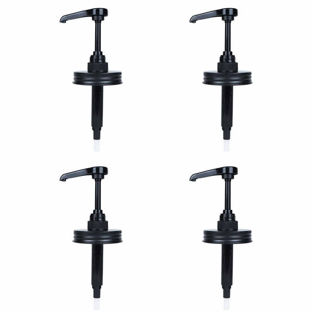 Bearachild Bomba de jarabe con tapa de acero inoxidable para frasco de 4 piezas, cabezal de bomba dispensador de alimentos, bomba de jugo y salsa, Cocina y Comedor 86mm