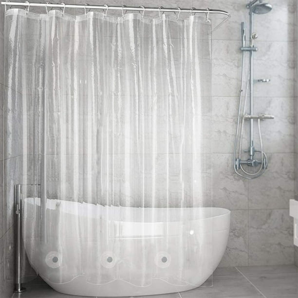 Clear Shower Curtain Liner Waterproof, How To Keep Shower Curtain In Stall