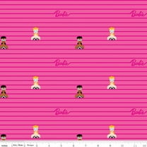 Barbie™ World Barbie Stripe Hot Pink Cotton Fabric