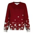 thumbnail image 6 of Ounisa Women's Fashion Printed T-shirt Long Sleeves Blouse V-Neck Casual Sweatshirt Top, 6 of 6
