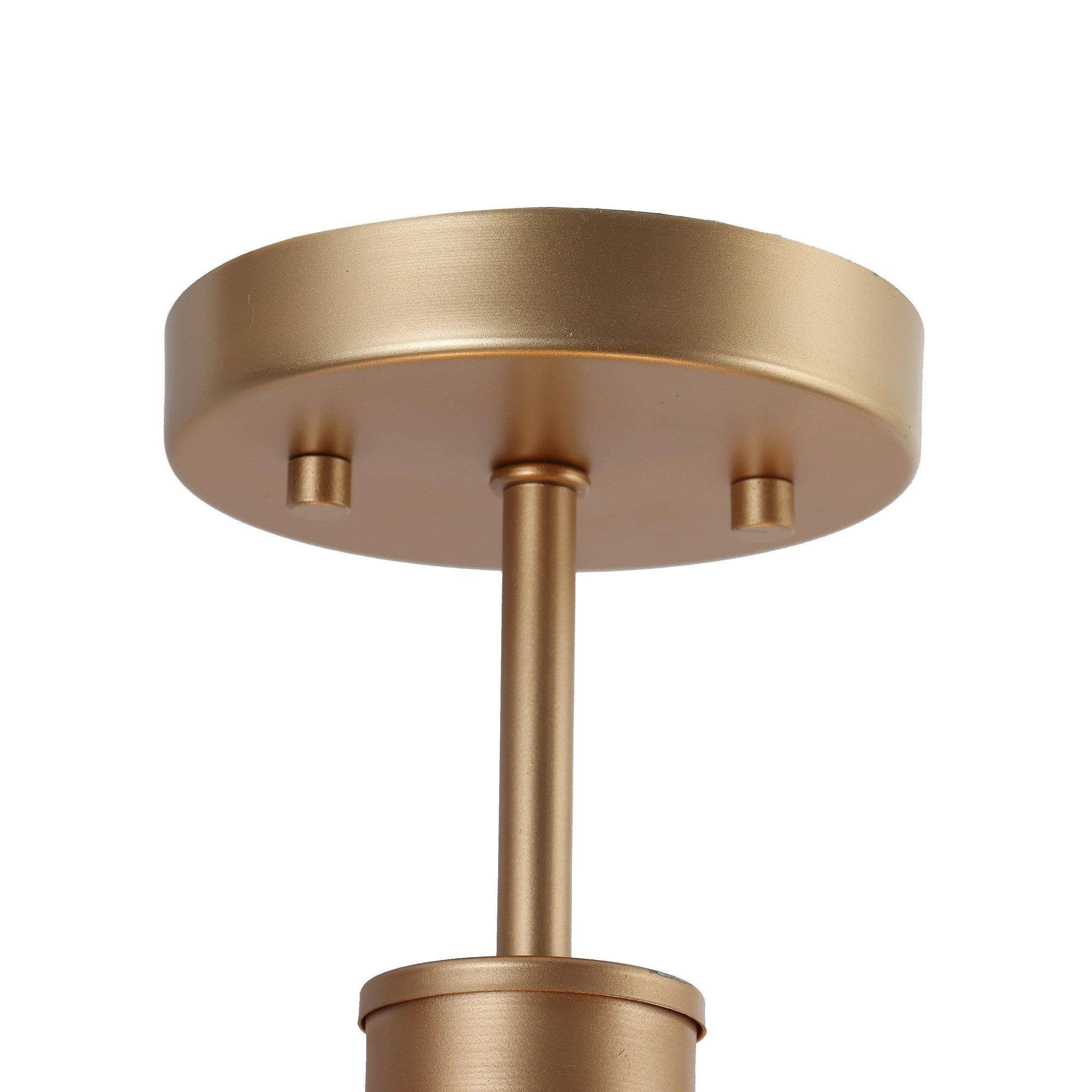 Riccandim 12-in Matte Gold Indoor 3 -Light Semi-flush Mount Light with Clear Glass