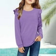 thumbnail image 2 of REDARER Girls Long Sleeve Blouse Top with Lace Trim Fashionable Fall Winter Tunic Shirt for Big Kids and Tweens,Kids Clothing,Size:11-12 Years, 2 of 7