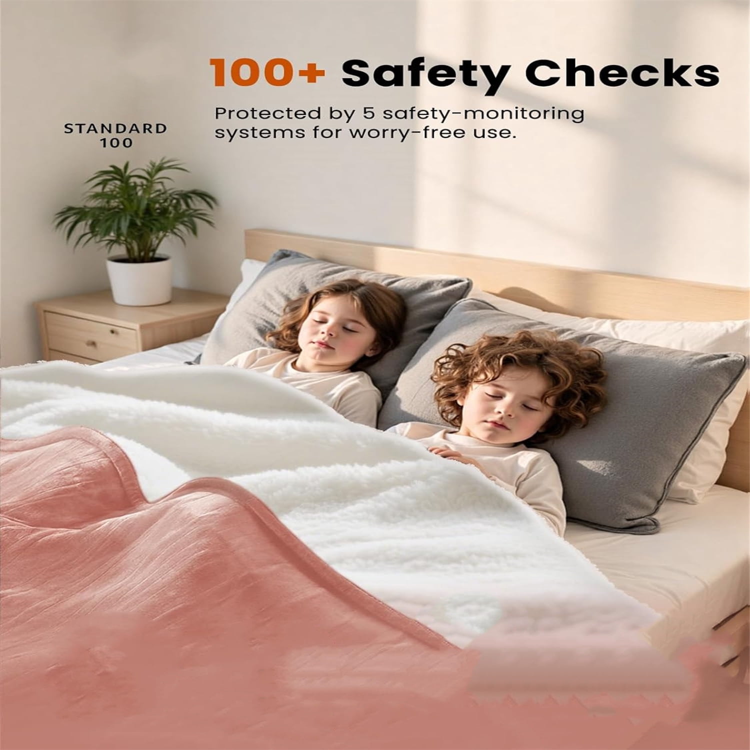 Electric Heated Blanket Full Size, Ultra‑Cozy Premium Flannel & Sherpa, Even Heat Distribution & Stable Temp, 1–10H Auto‑Off, 8 Temps (86–125.6°F), Overheat Protection, Ideal Gifts for Grandma